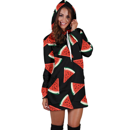 Watermelon Pattern Print Design WM01 Women Hoodie Dress