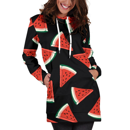 Watermelon Pattern Print Design WM01 Women Hoodie Dress