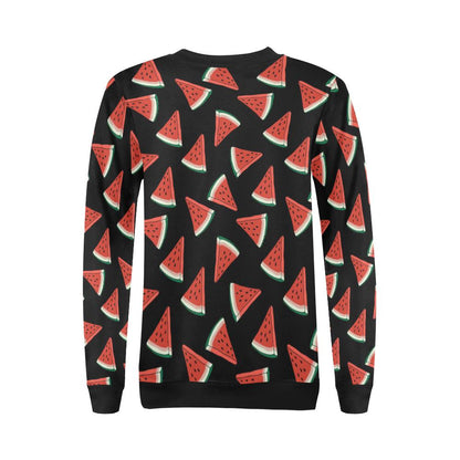 Watermelon Pattern Print Design WM01 Women Long Sleeve Sweatshirt-JorJune