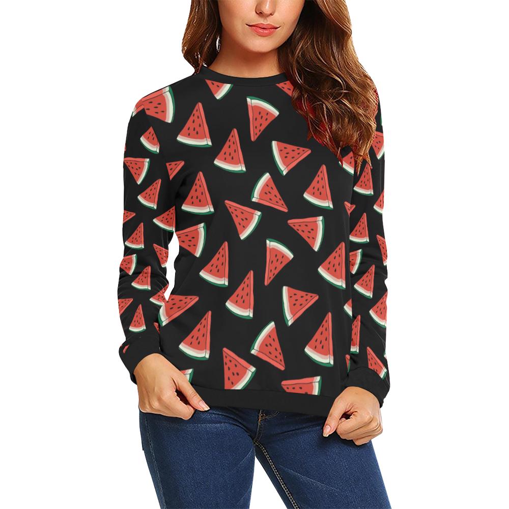 Watermelon Pattern Print Design WM01 Women Long Sleeve Sweatshirt-JorJune