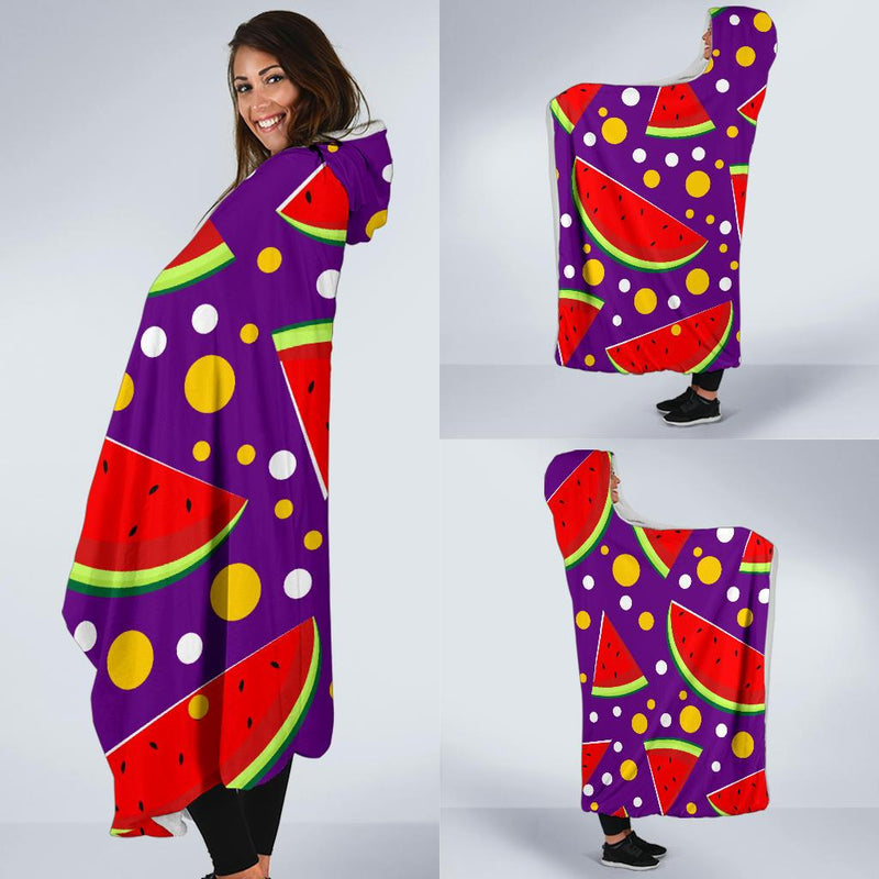 Watermelon Pattern Print Design WM010 Hooded Blanket-JORJUNE.COM