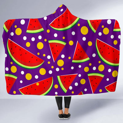 Watermelon Pattern Print Design WM010 Hooded Blanket-JORJUNE.COM