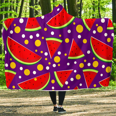 Watermelon Pattern Print Design WM010 Hooded Blanket-JORJUNE.COM