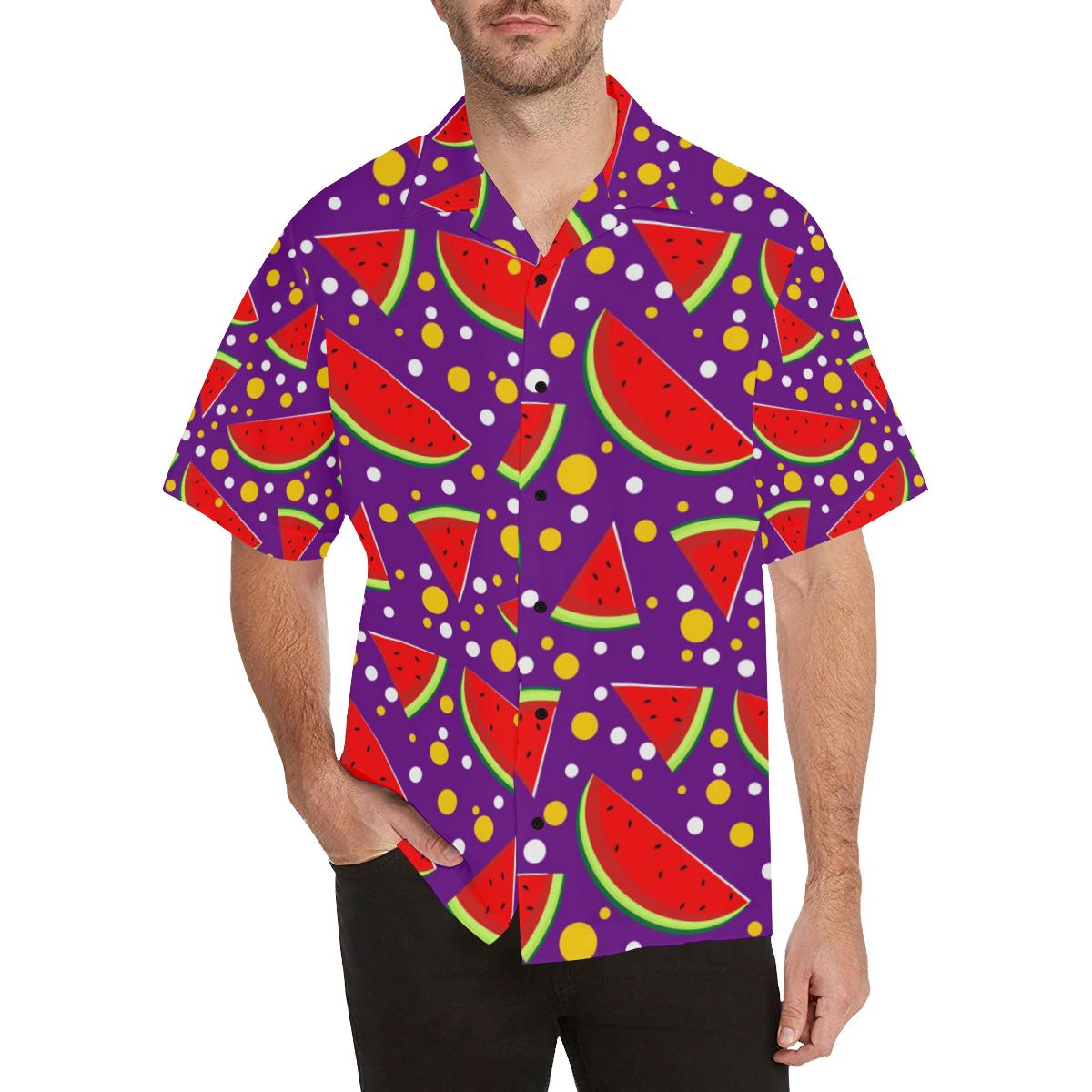 Watermelon Pattern Print Design WM010 Men Hawaiian Shirt-JorJune