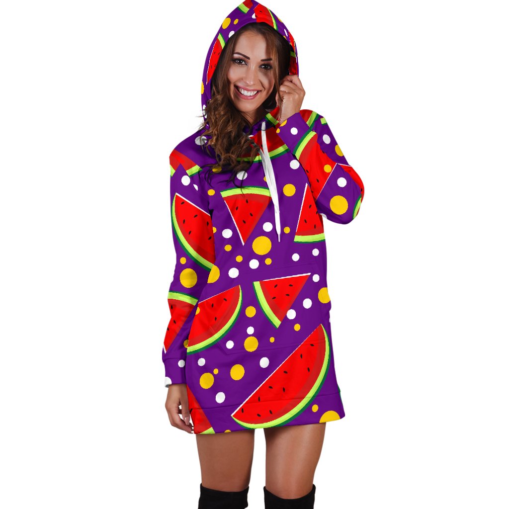 Watermelon Pattern Print Design WM010 Women Hoodie Dress