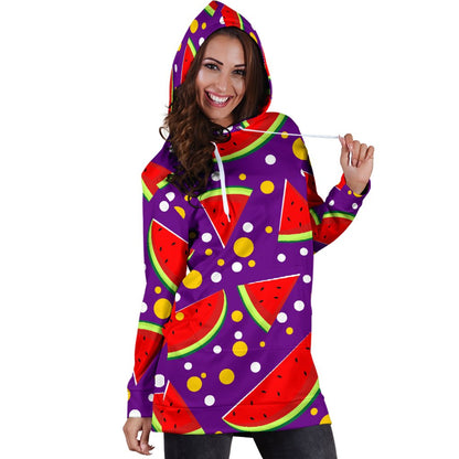 Watermelon Pattern Print Design WM010 Women Hoodie Dress