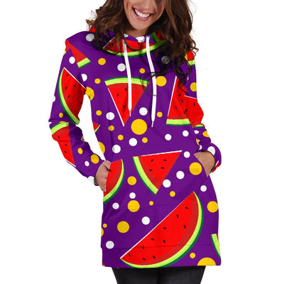 Watermelon Pattern Print Design WM010 Women Hoodie Dress