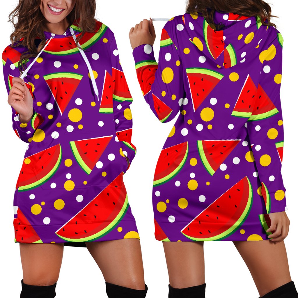 Watermelon Pattern Print Design WM010 Women Hoodie Dress