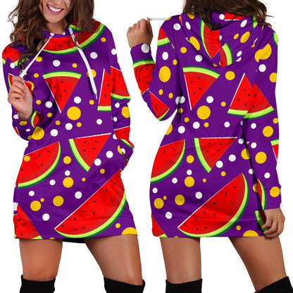 Watermelon Pattern Print Design WM010 Women Hoodie Dress