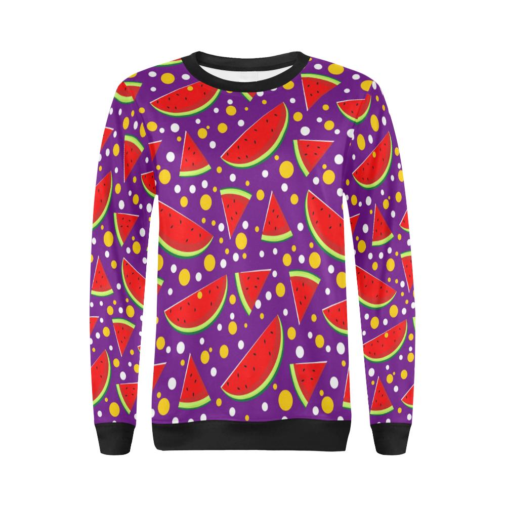 Watermelon Pattern Print Design WM010 Women Long Sleeve Sweatshirt-JorJune