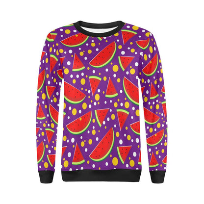 Watermelon Pattern Print Design WM010 Women Long Sleeve Sweatshirt-JorJune
