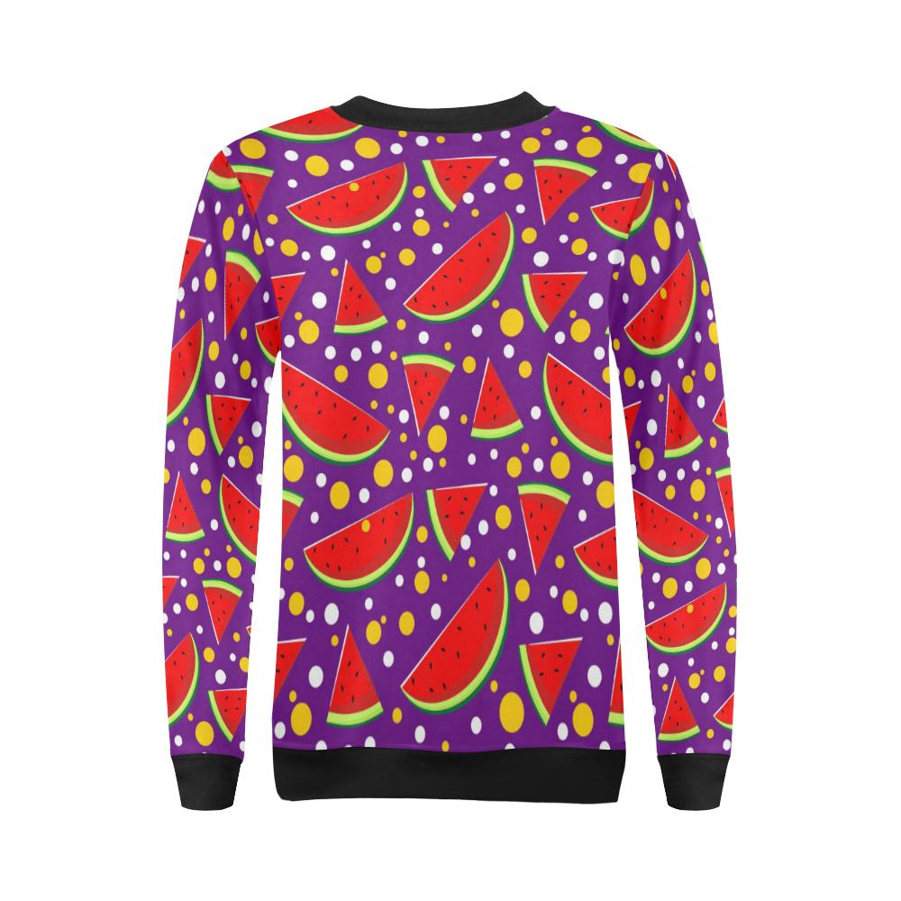 Watermelon Pattern Print Design WM010 Women Long Sleeve Sweatshirt-JorJune