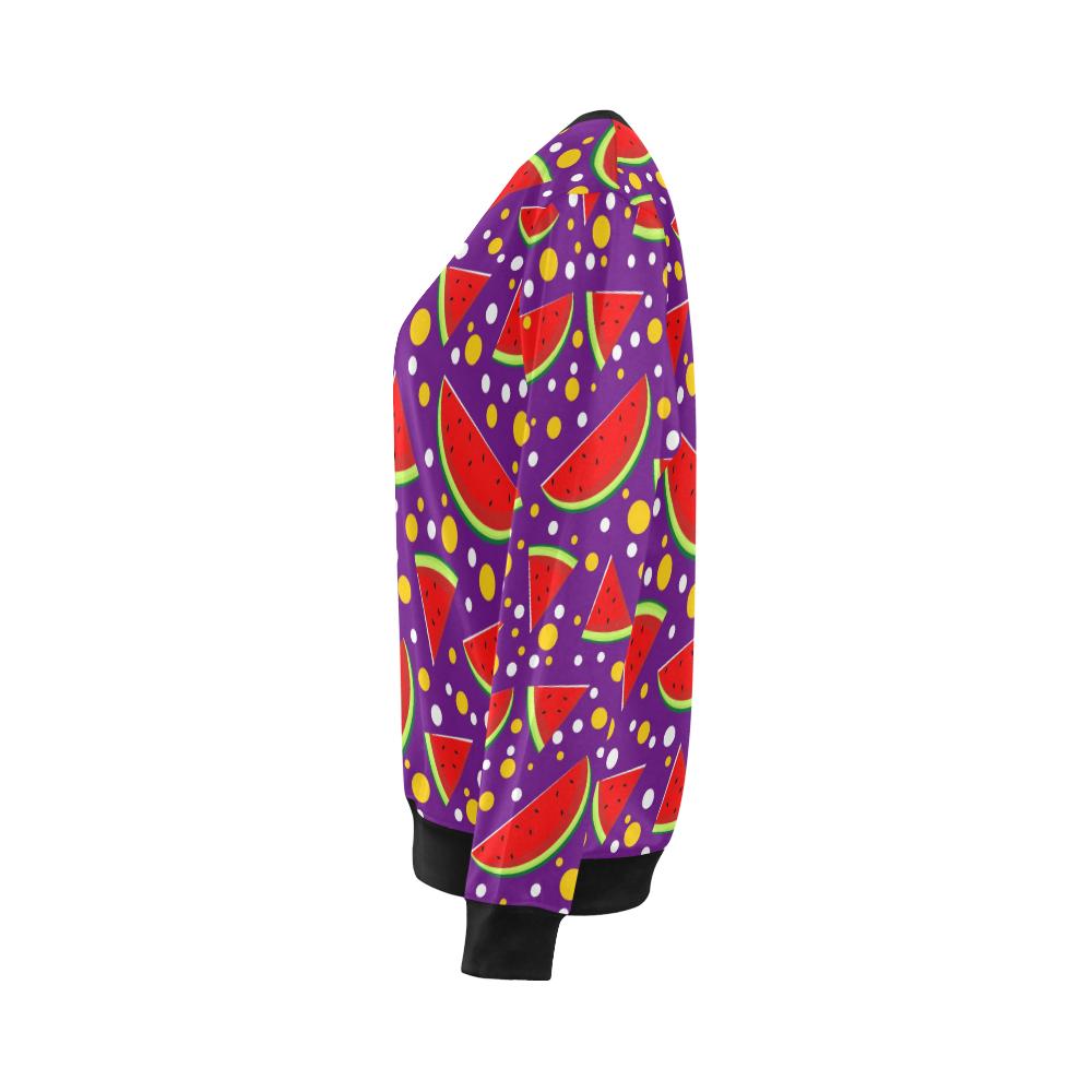 Watermelon Pattern Print Design WM010 Women Long Sleeve Sweatshirt-JorJune