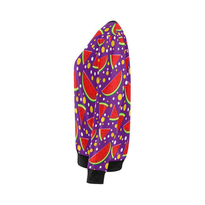 Watermelon Pattern Print Design WM010 Women Long Sleeve Sweatshirt-JorJune