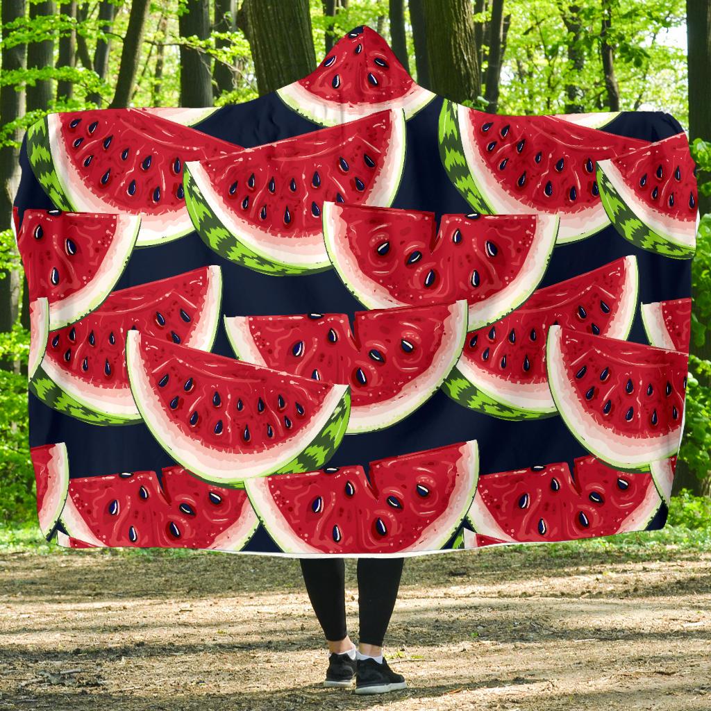 Watermelon Pattern Print Design WM011 Hooded Blanket-JORJUNE.COM