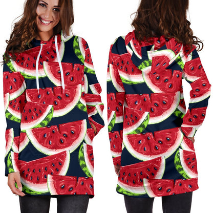 Watermelon Pattern Print Design WM011 Women Hoodie Dress