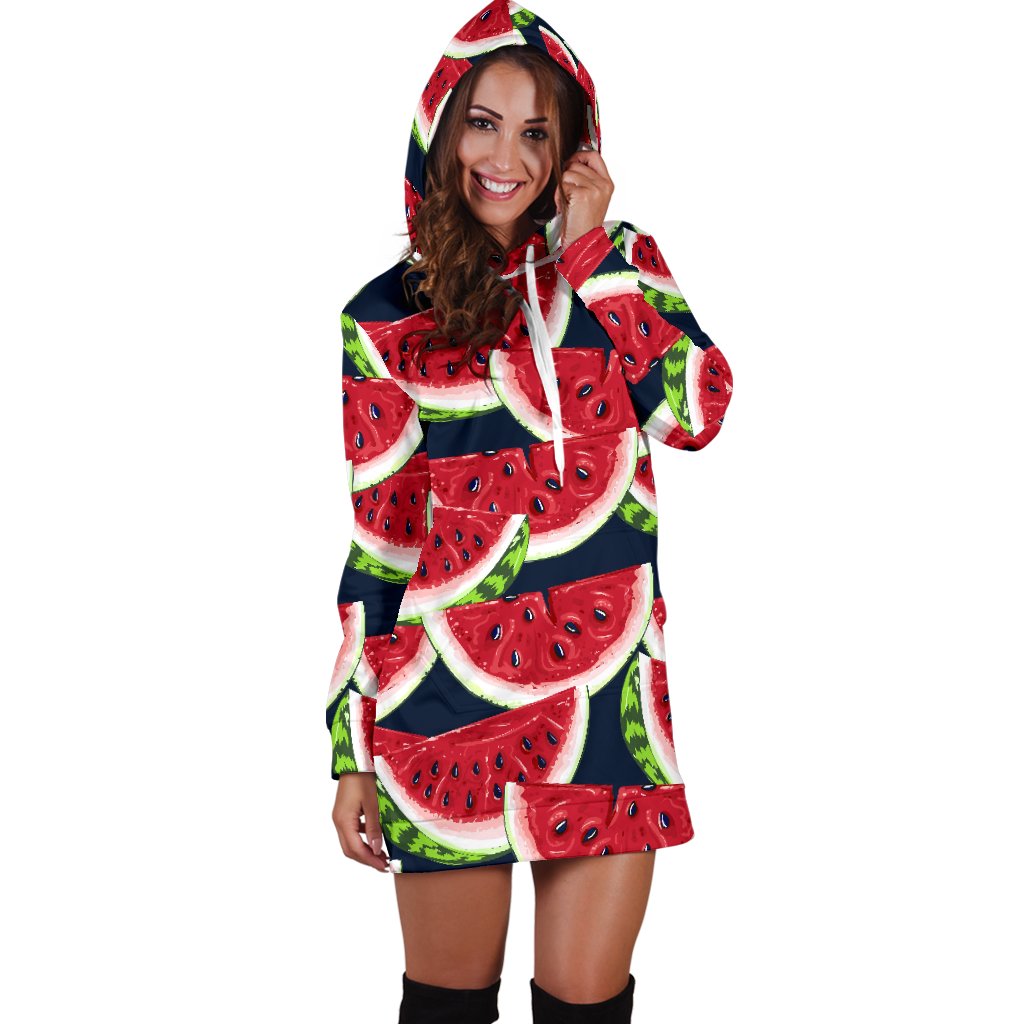 Watermelon Pattern Print Design WM011 Women Hoodie Dress