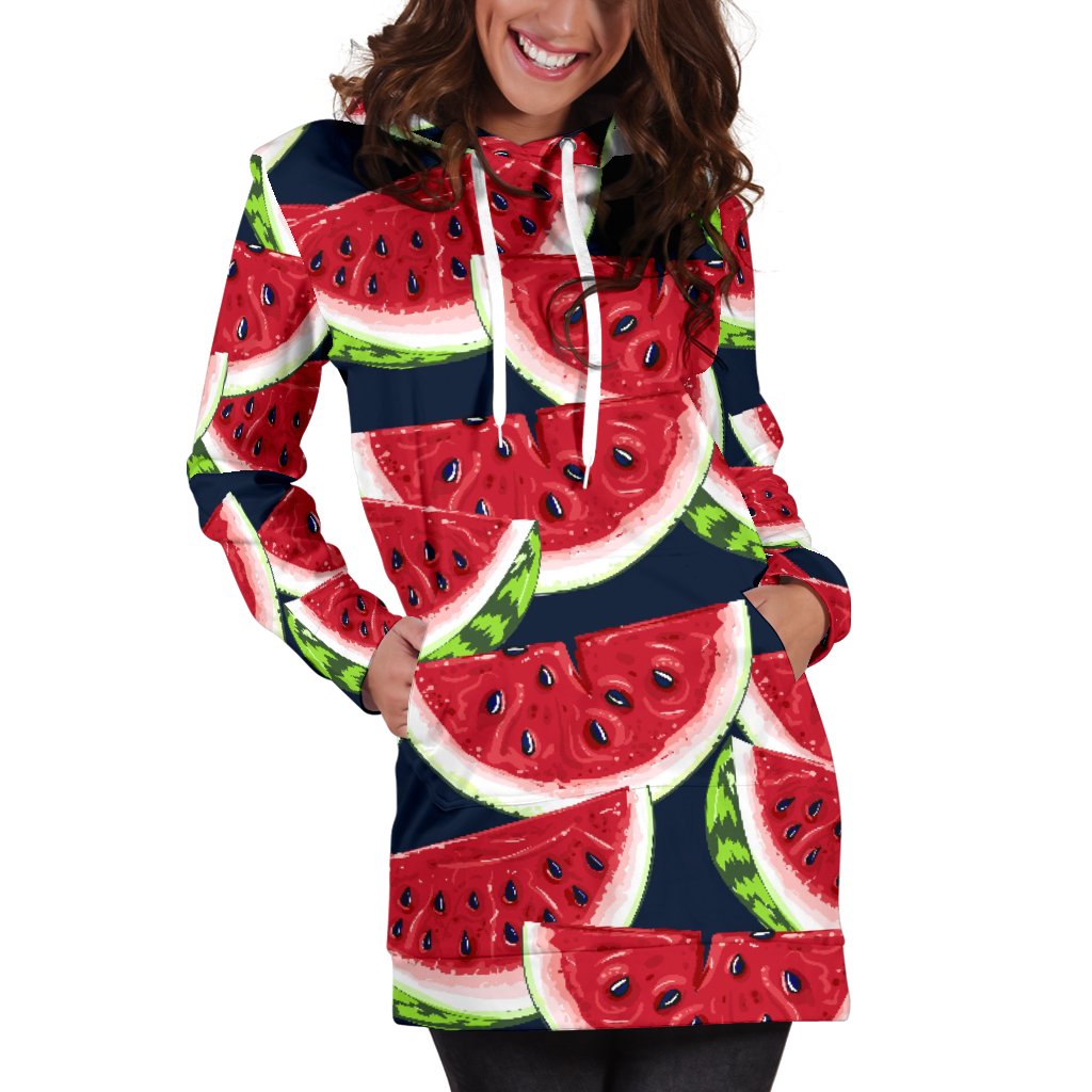 Watermelon Pattern Print Design WM011 Women Hoodie Dress
