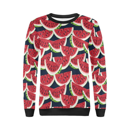 Watermelon Pattern Print Design WM011 Women Long Sleeve Sweatshirt-JorJune