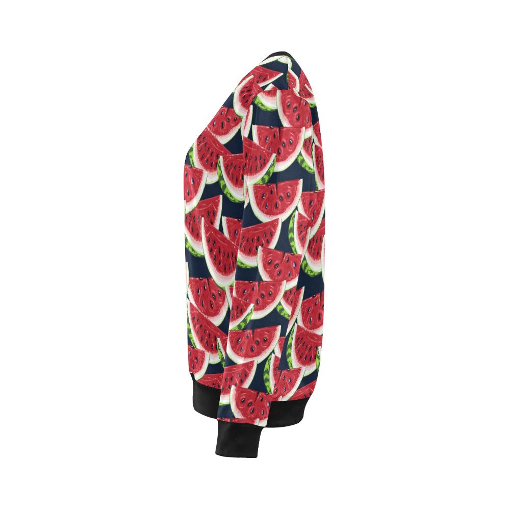 Watermelon Pattern Print Design WM011 Women Long Sleeve Sweatshirt-JorJune