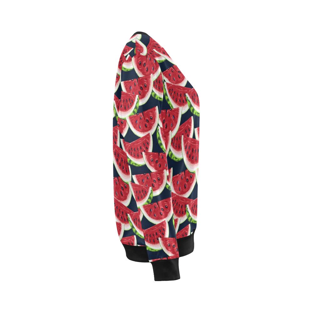 Watermelon Pattern Print Design WM011 Women Long Sleeve Sweatshirt-JorJune