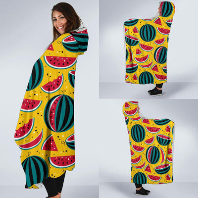 Watermelon Pattern Print Design WM02 Hooded Blanket-JORJUNE.COM