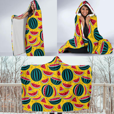 Watermelon Pattern Print Design WM02 Hooded Blanket-JORJUNE.COM