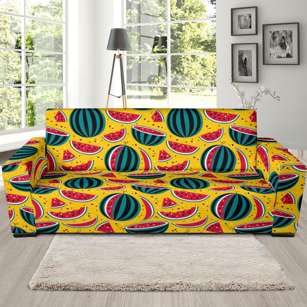 Watermelon Pattern Print Design WM02 Sofa Slipcover-JORJUNE.COM