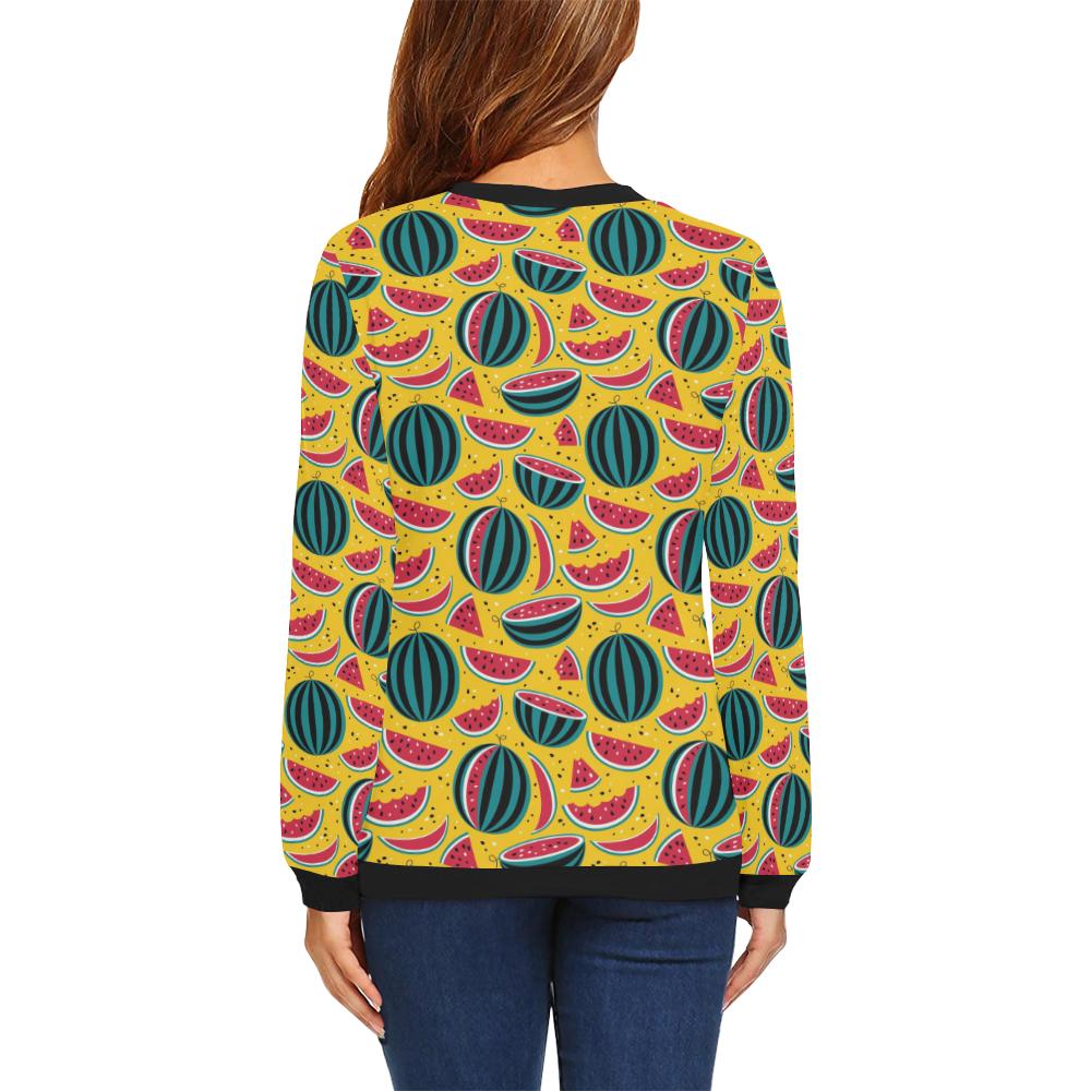 Watermelon Pattern Print Design WM02 Women Long Sleeve Sweatshirt-JorJune