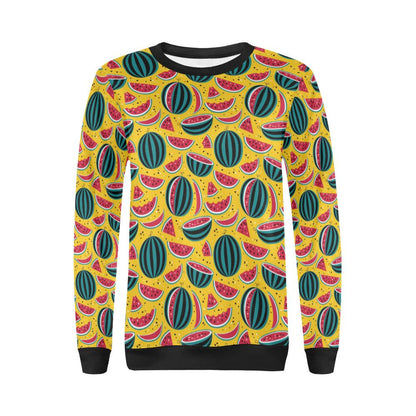Watermelon Pattern Print Design WM02 Women Long Sleeve Sweatshirt-JorJune