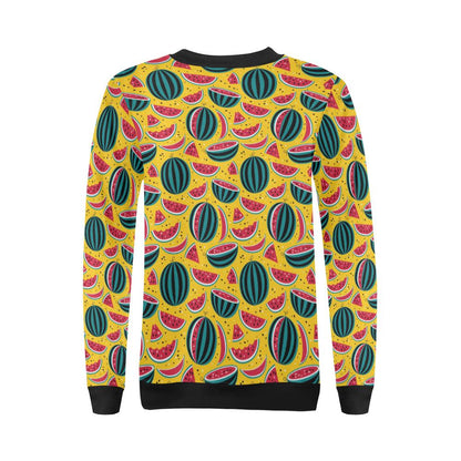 Watermelon Pattern Print Design WM02 Women Long Sleeve Sweatshirt-JorJune