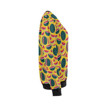 Watermelon Pattern Print Design WM02 Women Long Sleeve Sweatshirt-JorJune
