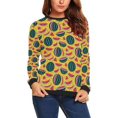 Watermelon Pattern Print Design WM02 Women Long Sleeve Sweatshirt-JorJune