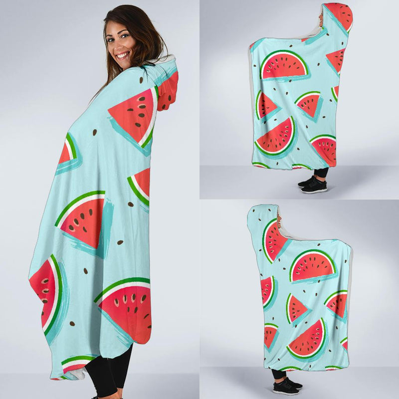 Watermelon Pattern Print Design WM03 Hooded Blanket-JORJUNE.COM