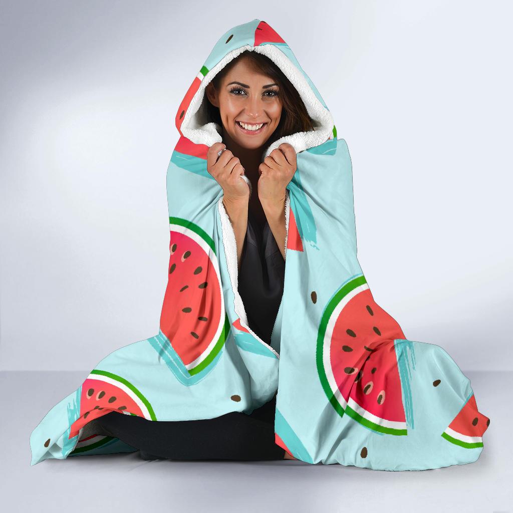 Watermelon Pattern Print Design WM03 Hooded Blanket-JORJUNE.COM