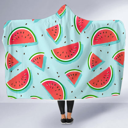 Watermelon Pattern Print Design WM03 Hooded Blanket-JORJUNE.COM
