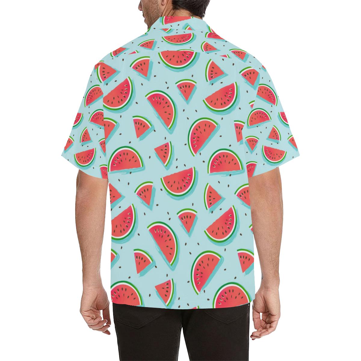 Watermelon Pattern Print Design WM03 Men Hawaiian Shirt-JorJune