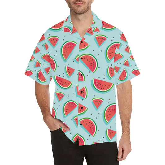 Watermelon Pattern Print Design WM03 Men Hawaiian Shirt-JorJune
