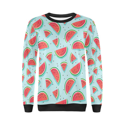 Watermelon Pattern Print Design WM03 Women Long Sleeve Sweatshirt-JorJune