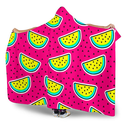 Watermelon Pattern Print Design WM04 Hooded Blanket-JORJUNE.COM