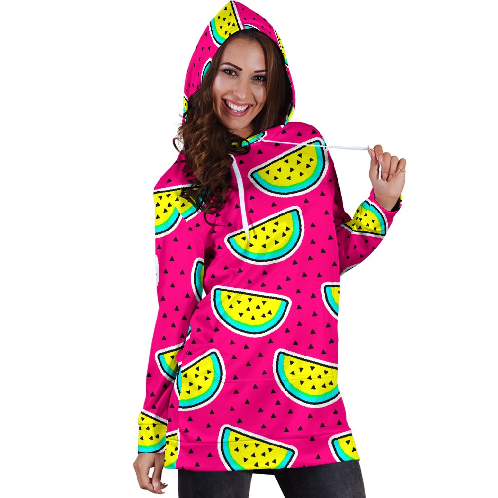 Watermelon Pattern Print Design WM04 Women Hoodie Dress