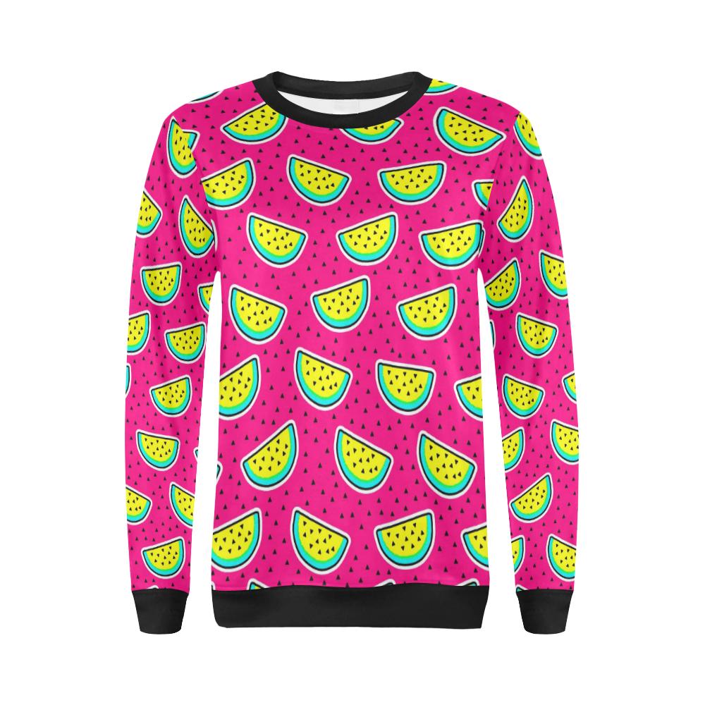 Watermelon Pattern Print Design WM04 Women Long Sleeve Sweatshirt-JorJune