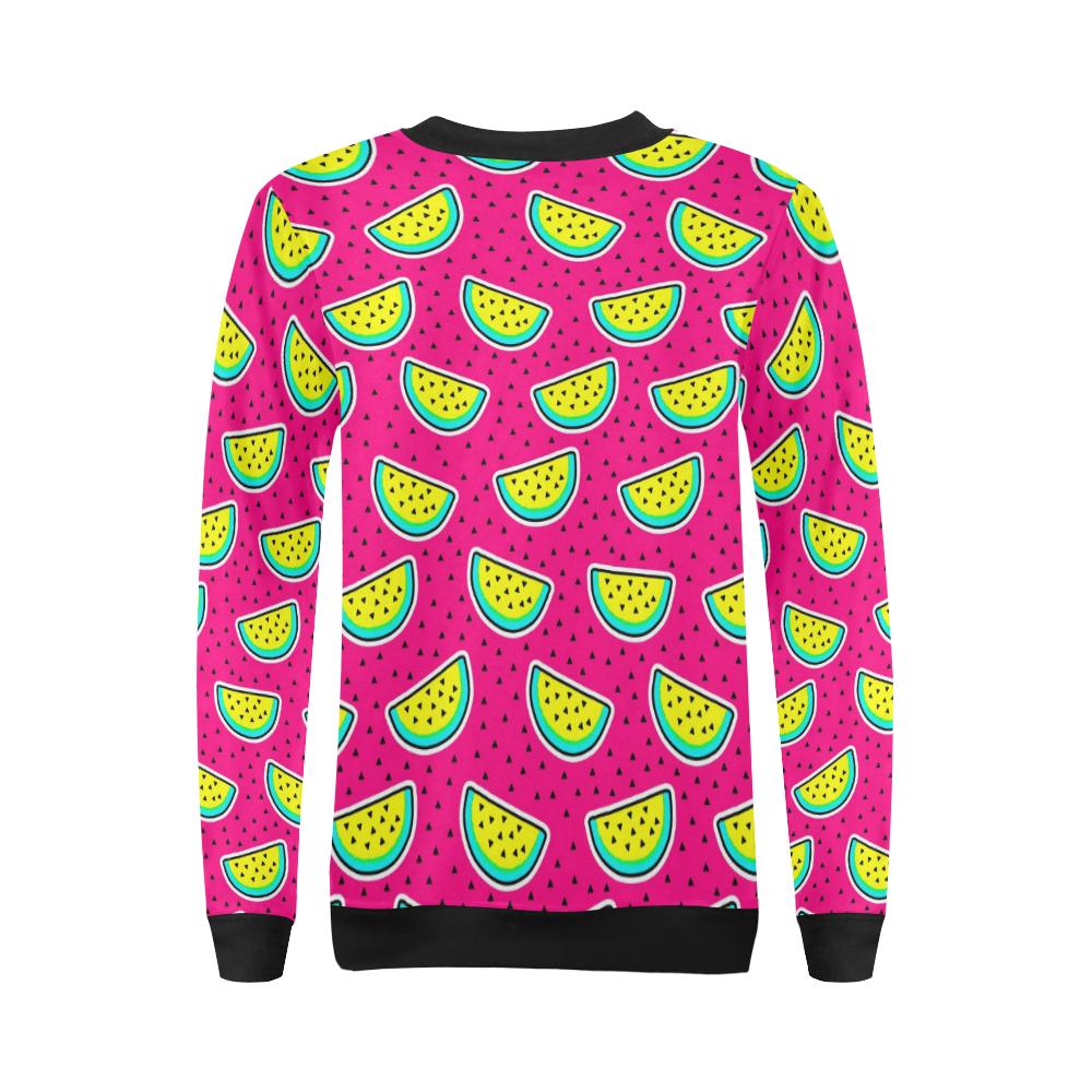 Watermelon Pattern Print Design WM04 Women Long Sleeve Sweatshirt-JorJune