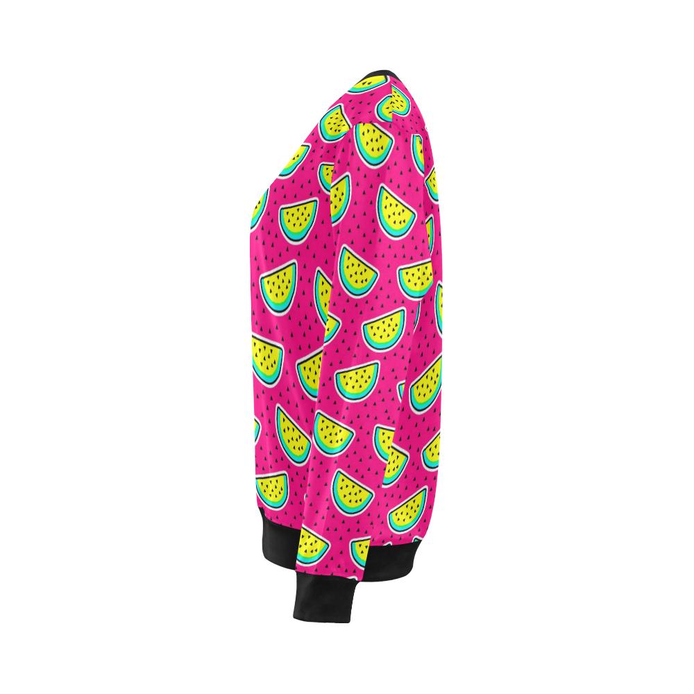 Watermelon Pattern Print Design WM04 Women Long Sleeve Sweatshirt-JorJune