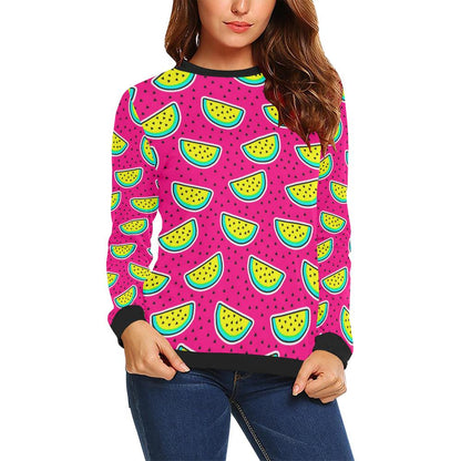 Watermelon Pattern Print Design WM04 Women Long Sleeve Sweatshirt-JorJune