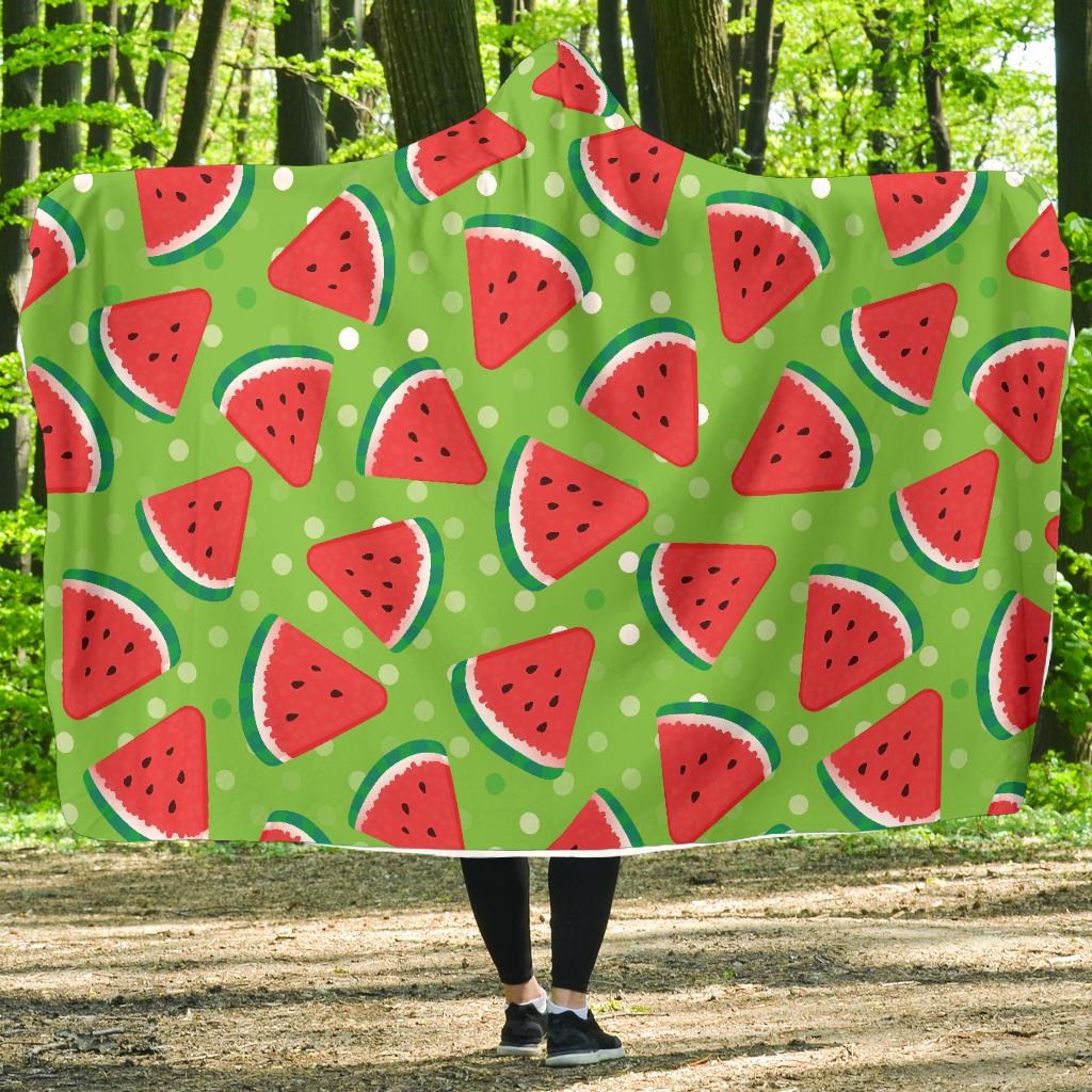 Watermelon Pattern Print Design WM05 Hooded Blanket-JORJUNE.COM