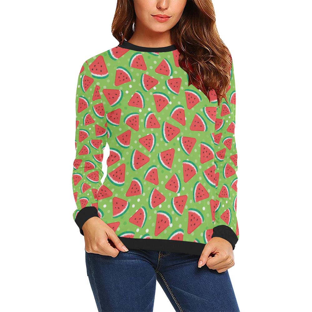 Watermelon Pattern Print Design WM05 Women Long Sleeve Sweatshirt-JorJune