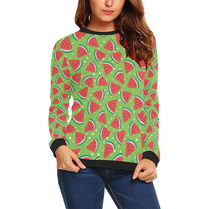 Watermelon Pattern Print Design WM05 Women Long Sleeve Sweatshirt-JorJune