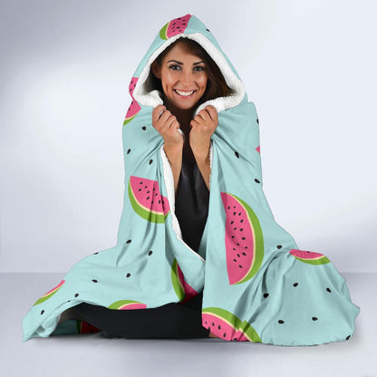 Watermelon Pattern Print Design WM06 Hooded Blanket-JORJUNE.COM