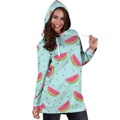 Watermelon Pattern Print Design WM06 Women Hoodie Dress